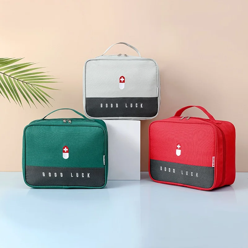 Compact and Stylish First Aid and Medicine Organizer Bag for Travel and Outdoor Use