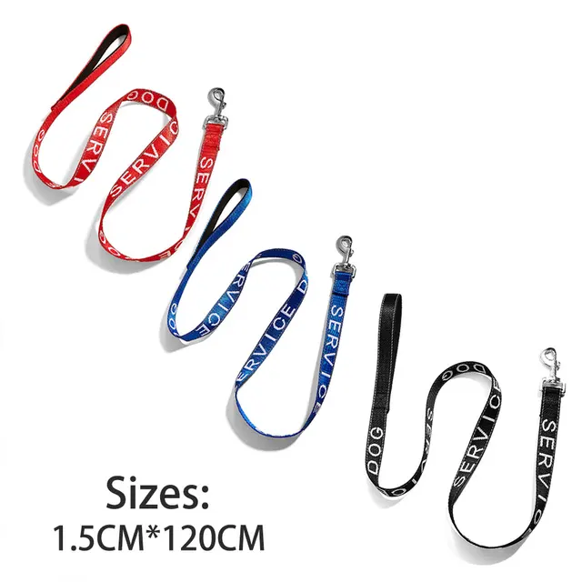 Small Pet Dogs and Cat Leashes Solid color Service Dog & Emotional Support Jacquard Leash Reflection Strong Pet Walking Training 4