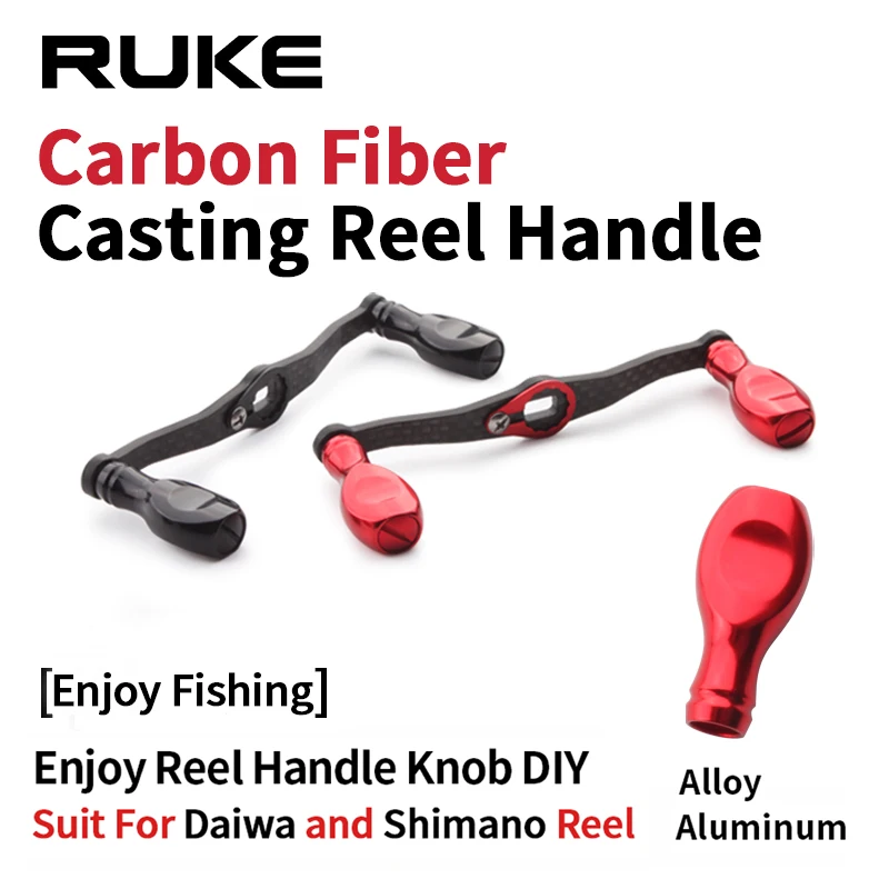 

Ruke New Fishing Reel Handle Carbon Fiber for Da Abu Shima Allloy Knob Hole 8*5/7*4mm Length 105mm Fishing Reel Rocker Accessory