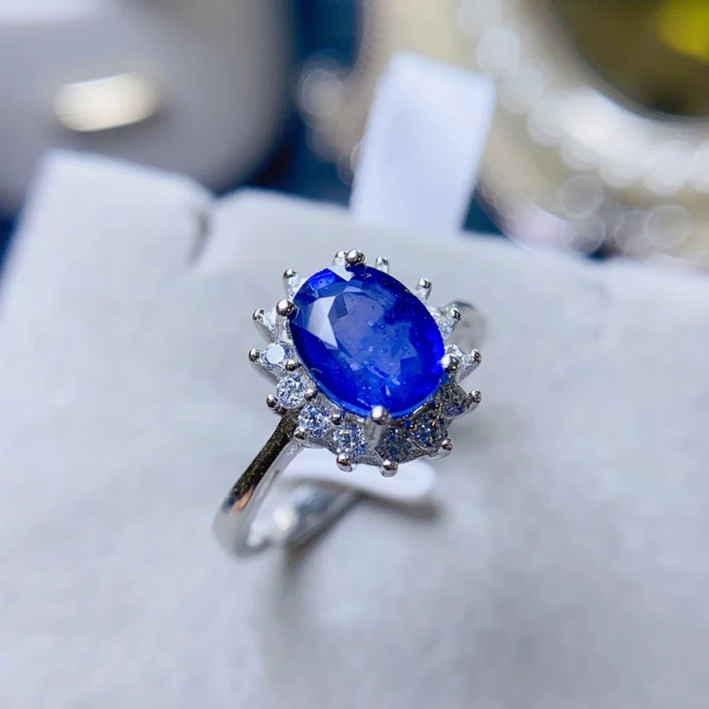 

Женское кольцо с натуральным сапфиром, серебро 925 пробы, 18 К