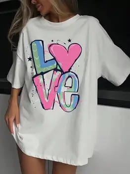 Love Couple Clothing T-Shirts Graphic Tshirt Women Oversized Street T-Shirt Casual O-Neck Tee Clothes Cool Cotton Short Sleeve 1