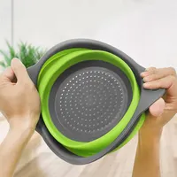 Folding Silicone Drain Basket Fruit Vegetable Washing Basket Foldable Strainer Colander Collapsible Drainer 4