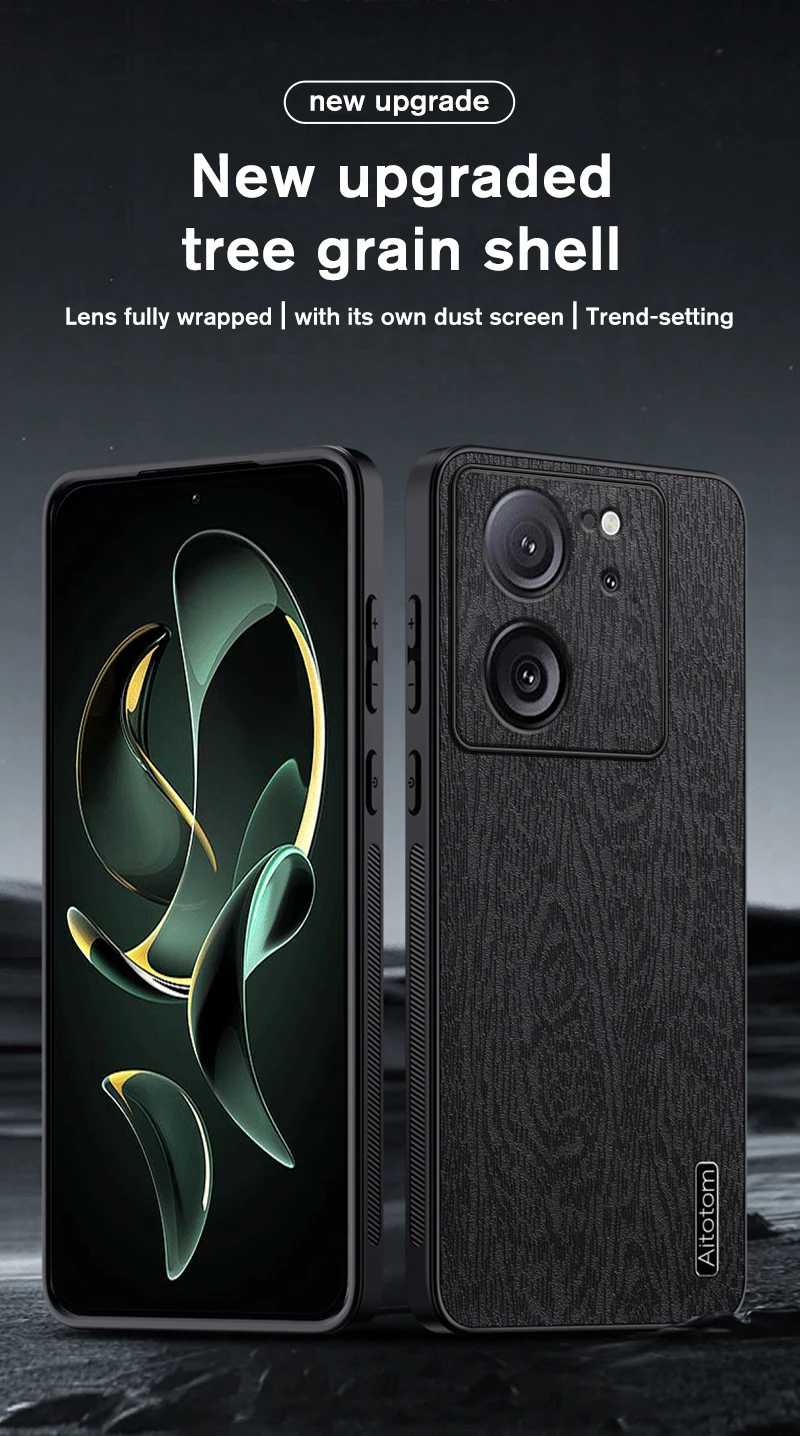 Shockproof Protective Case For Xiaomi 13T 5G Pro Tree Grain Leather Back Cover Xiomi Redmy Redmi K60 Ultra Phone funda_voghion.com