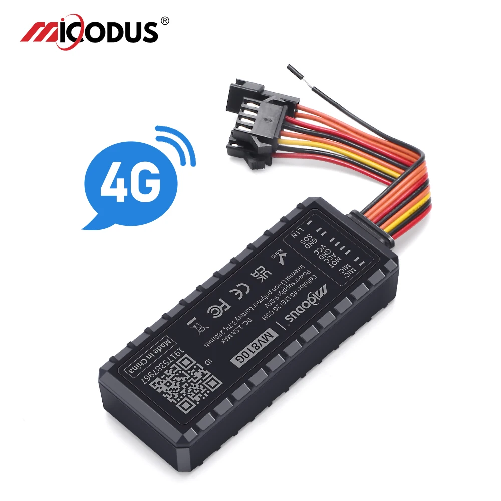 GPS Rastreador Car 4G GPS Tracker MiCODUS MV810G 9-95V Door Open Alert Cut Off Fuel Mini Vibrate ACC SOS MiC Alarm PK J16