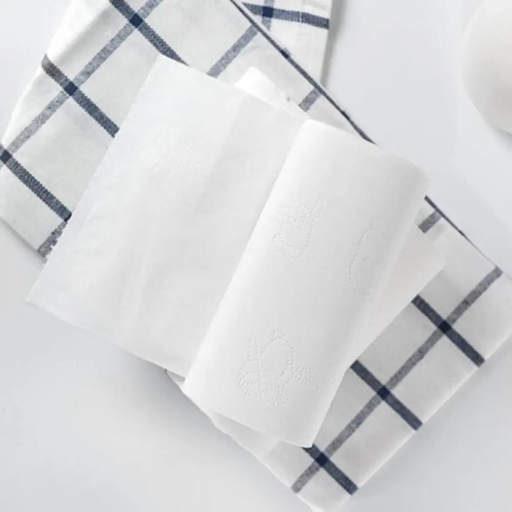 10 Rolls Convenient Roll Paper Strong Cleaning Thick Family Use Bathroom Tissue Kit
