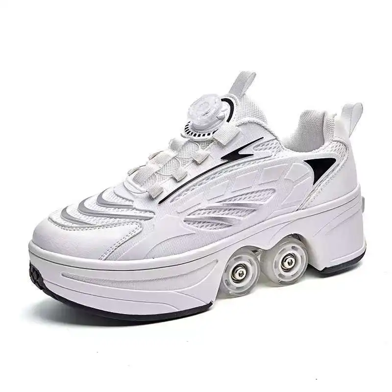 New large four-wheel retractable roller skates, perfect for outdoor sports and leisure activities. A great gift!