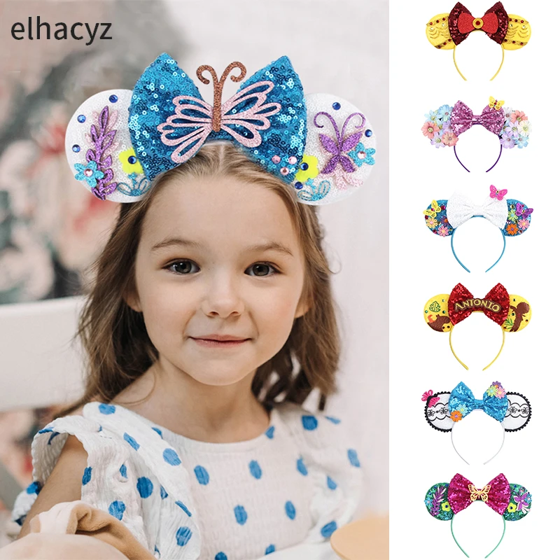 Diadema con orejas de ratón para niña, lazo de lentejuelas, diadema de mariposa para mujer, diadema para fiesta de Cosplay, accesorios para el cabello Festival de niños| | - AliExpress