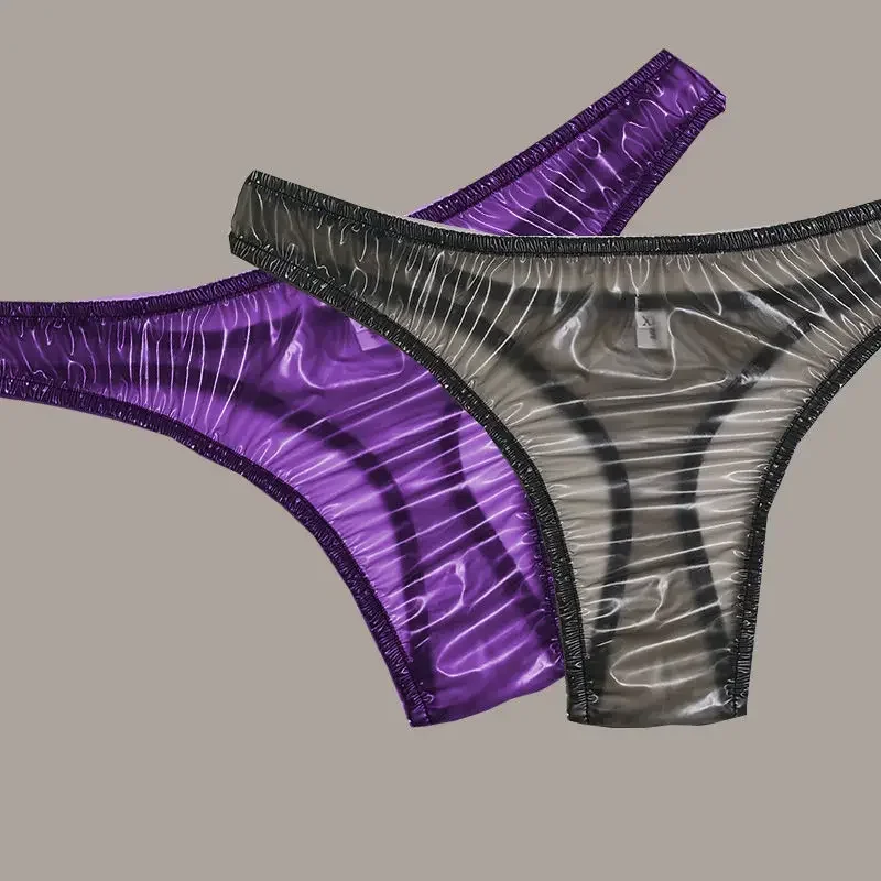 Fetish Plus Size XXXXL Thongs See-Through PVC G-string Transparent Man's Sexy Spicy T-Briefs Underwear Costume Panties Pants
