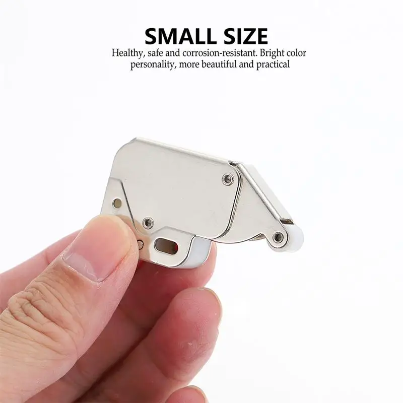 8 Pcs Elephant Trunk Lock Door Latch Cupboard Locks for inside Cabinet Push to Cold Rolled Steel Hidden Hardwares cabinet door latch
