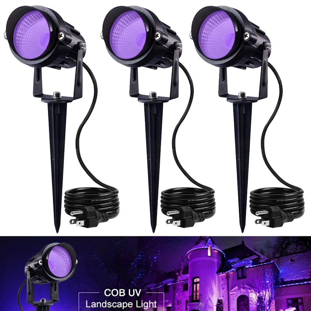 

10W UV LED Black Light Garden Lawn Landscape UV Blacklight Lamp IP65 Waterproof for Wedding Christmas Party Home Courtyard Decor