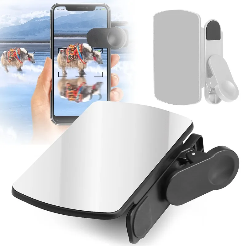 Sky Mirror Selfie Clip - Adjustable Phone Camera Mirror For Reflection Photography (White)