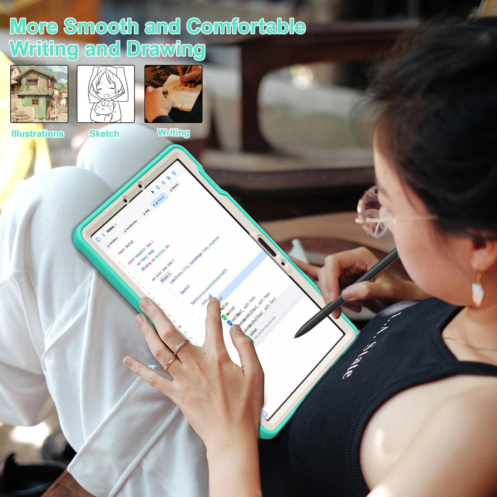 Universal Stand Case for Tablets - Protective Cover with Adjustable Viewing Angles