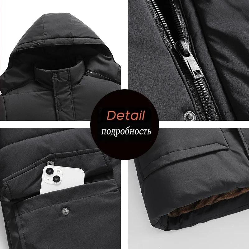 الشتاء رجل الصوف يندبروف سترة خارجية الرجال عادية...