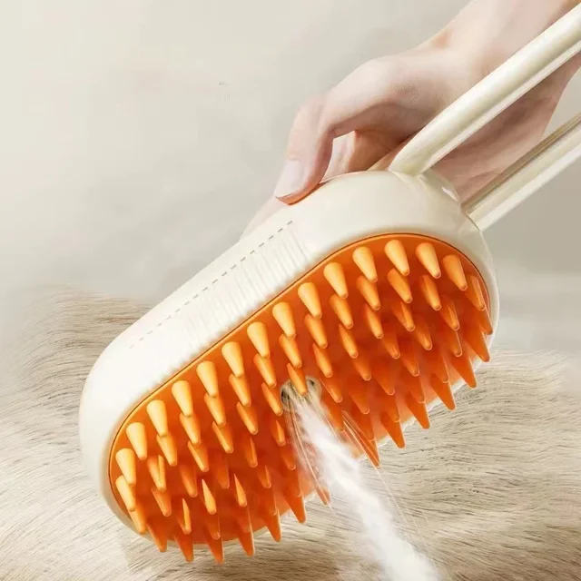 3-in-1 Dog Hair Brush Cat Hair Electric  Anti Flying Pet Cleaning Brush Steam Spray Massage Hair Removal Comb 5
