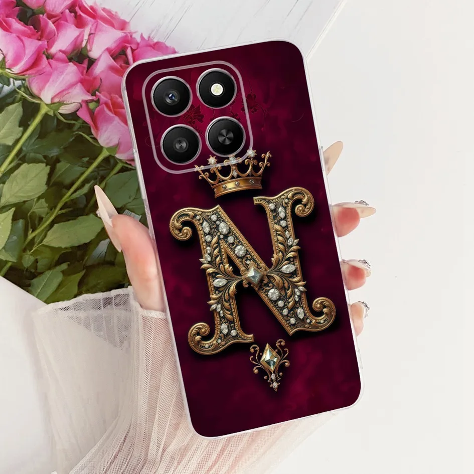 Clear Luxury Crown Letter Silicone Couple Phone Case - Soft and Stylish Protection