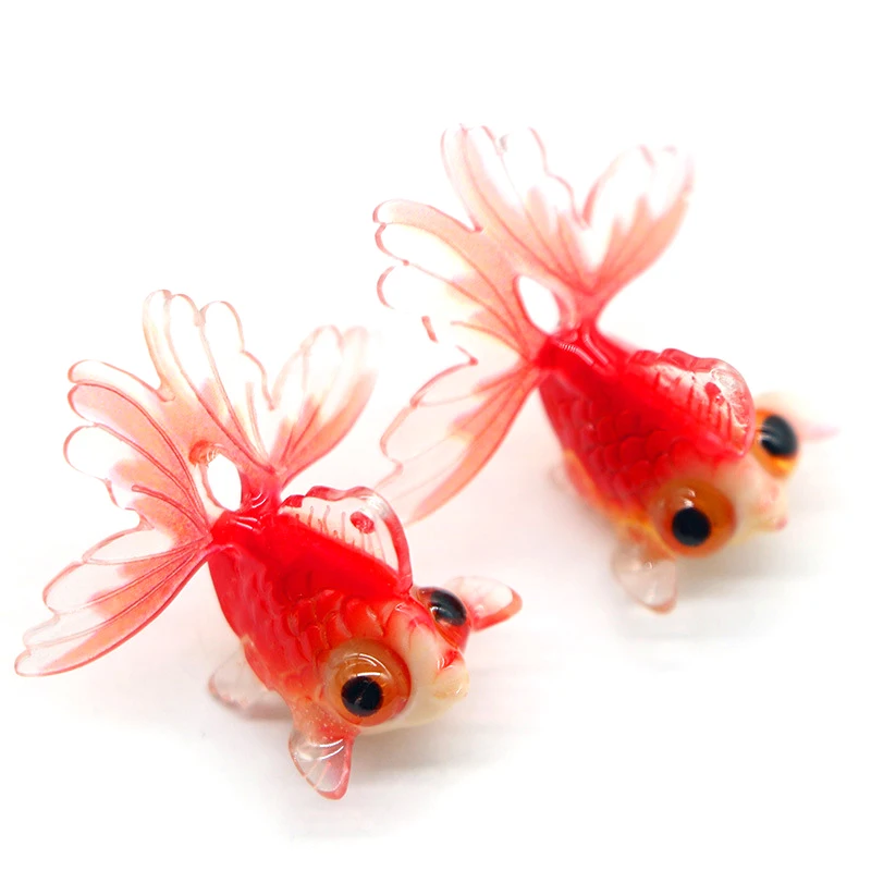 

Cute Mini Resin Goldfish Model Charms Pendant For Earring Keychain DIY Decorative Creative Micro Landscape Dollhouse Decoration