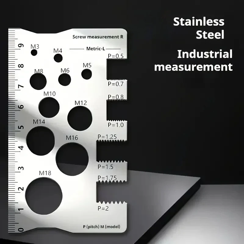 M3-18 Thread Pitch Gauge Measurement Ruler High Accuracy Stainless ...