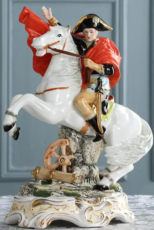 

Northern Europe luxury Napoleon general triumphant wine cabinet figures European decoration home direct sales status Sculpture