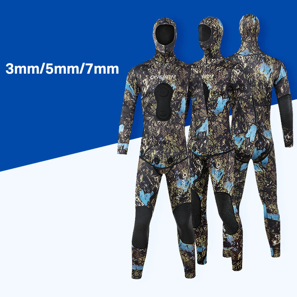 WetsuitsMenWomenSpearfishingSuitDiving3mm5mm7mmOpenCellTwo