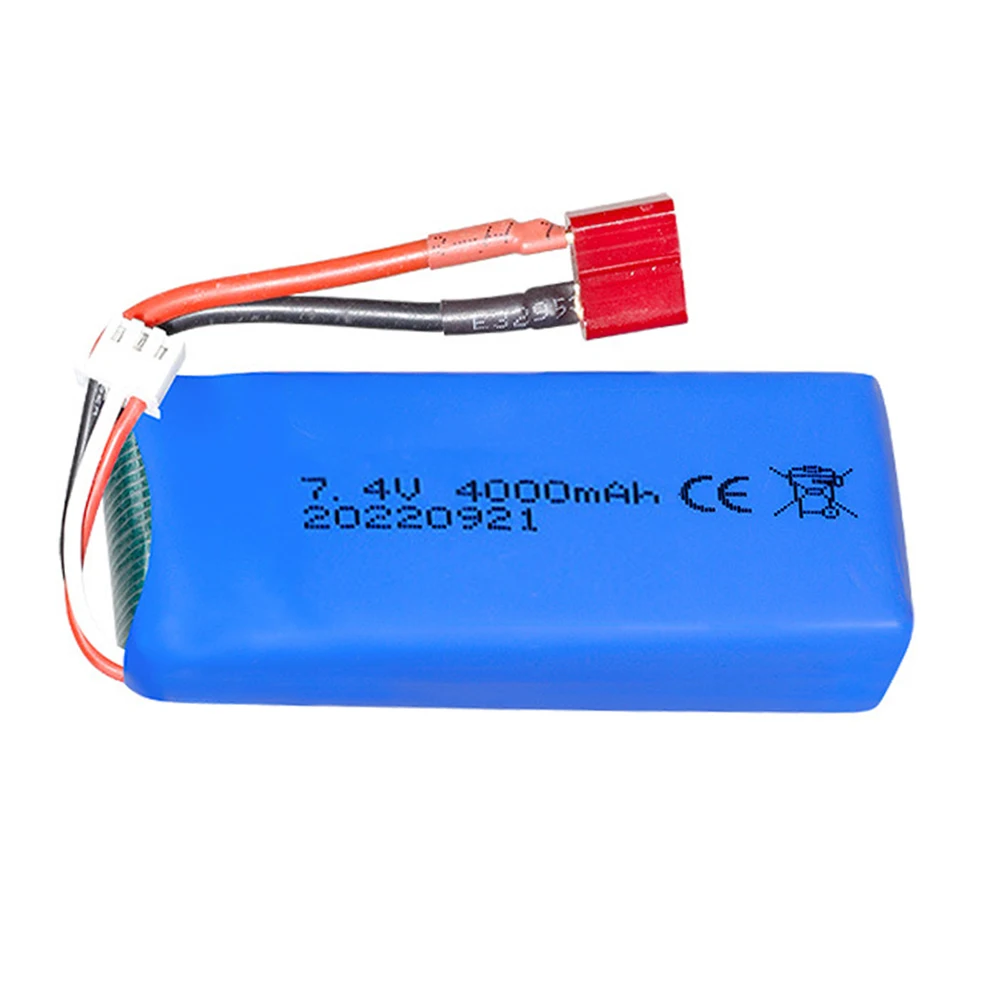 7.4V 4000mAh Lipo battery FOR Wltoys 144001 144010 124017 124019 12428 12423 7.4V Upgraded battery T PLUG for RC cars boat parts 3
