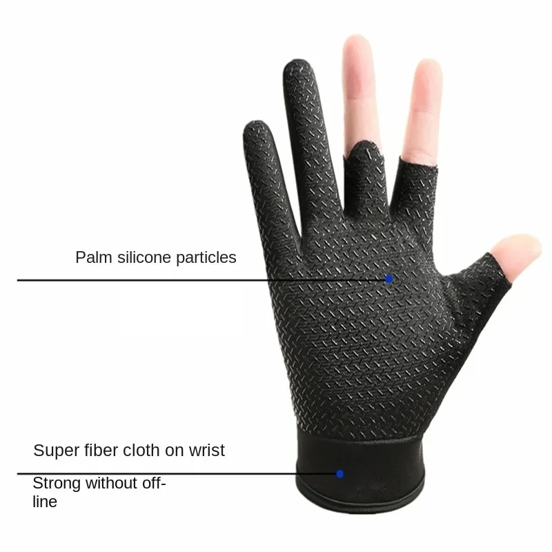 Men Fishing Cycling Three Finger Cut Gloves Summer