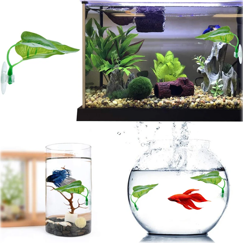 1PcArtificialAquariumLeafPlantsDecorationBettaFishRestSpawning
