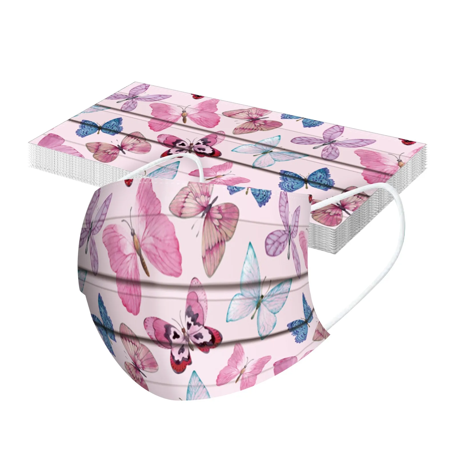 Mixed Color Adult Floral Printing 3-layer Anti-Dust Disposable Mask 10/30/50/100PC face mask disposable face mask