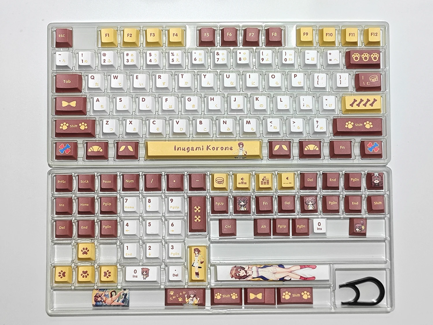 Inugami-korone Vtuber Hololive Key Cover 132 Key Cap Pbt Dye Sub Cereja mx Cruz Eixo Switch Keycap Presente Teclado Mecânico - Imagem 5