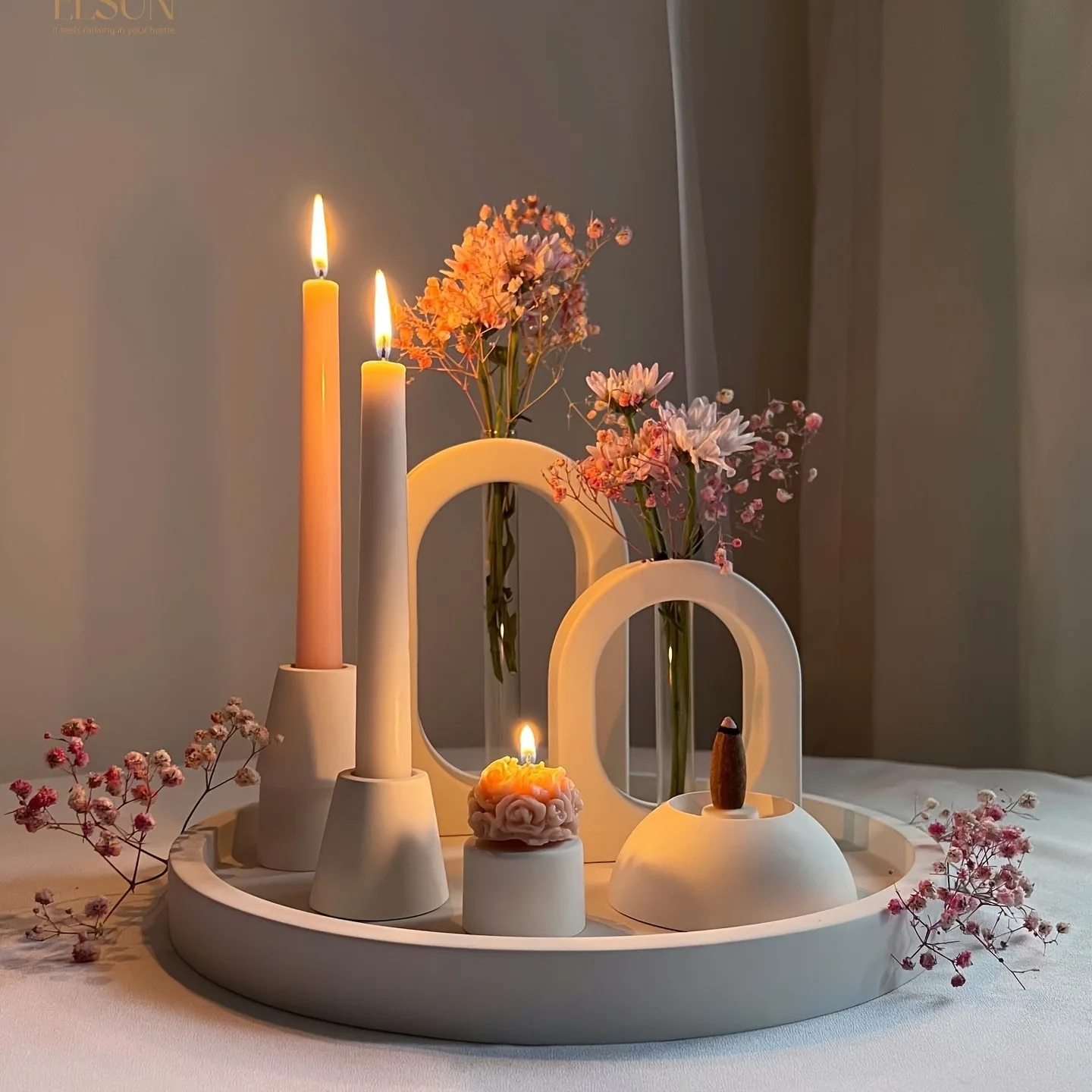 Silicone Mold DIY Hydroponic Vase Circular Arch Test Tube Water Culture Gypsum Cement Resin Dripping Home Decor