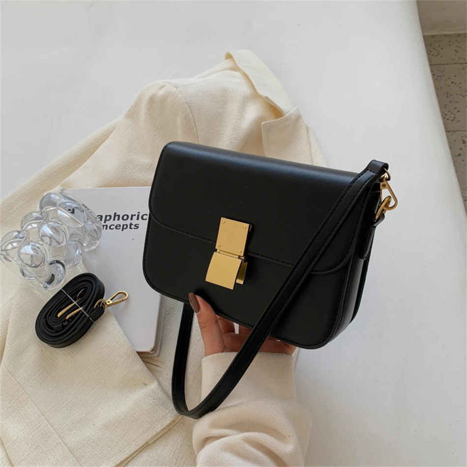 Mini Fashion Lock Flap Bag Pu Leather Shoulder Bags for Women New Panelled  Ladies Crossbody Bag Designer High Quality Handbags - AliExpress