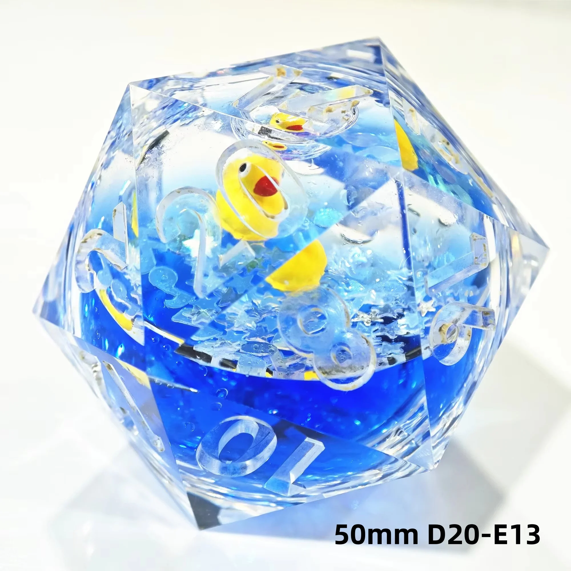 MINI PLANET 50mm D20 Liquid Core Dice For TRPG DND D20 Large Dice Desktop Game Sharp Handmade Resin Polyhedral 20 sided
