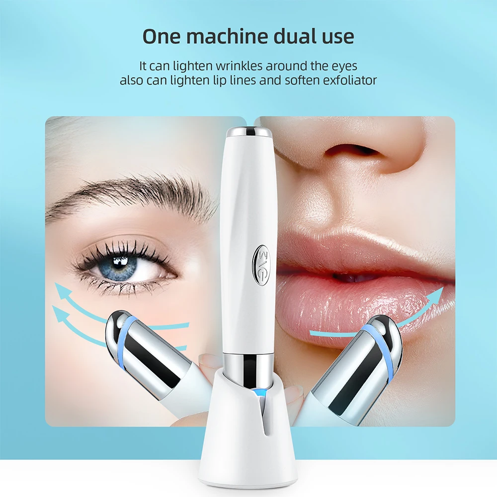 Eye Massager Eyes And Lip Massage Stick 45℃ Heated Hot Compress Vibration Lighten Dark Circle Anti-wrinkle Eye Bags Remover