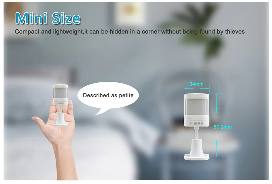 Wireless Mini PIR Sensor Motion Detector 433Mhz P20 Alarm Sensor For G95 G34 G30