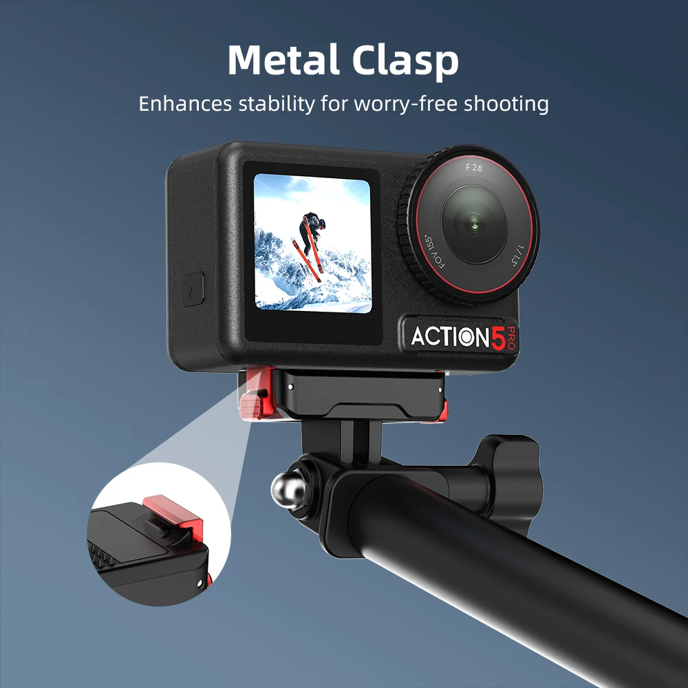 Flymile Magnetic Camera Mount Base For DJI Osmo Action 5 Pro 4 3/Pocket 3/360/Nano/Xtra Muse,Magnetic Rubber Coating Car Holder, 360°Adjustment Magnetic Stand For GoPro,for Insta360 X5/X4 Accessories - View #4