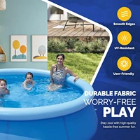 Piscines gonflables à anneau supérieur pour adultes, faciles à installer en extérieur, bleues 2