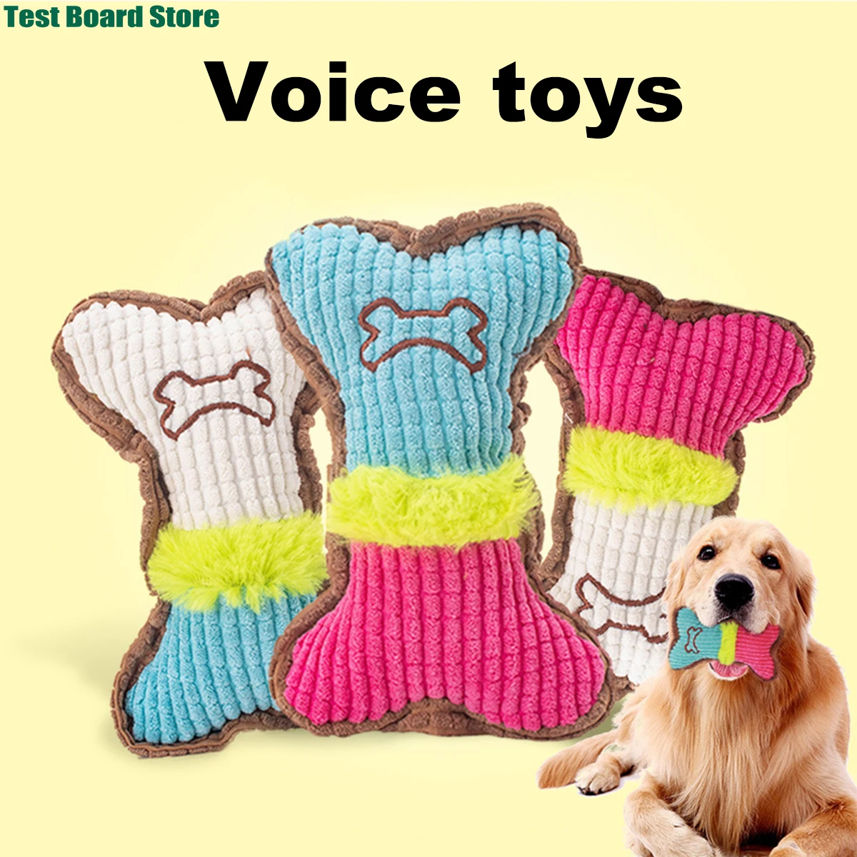 Bone-Shaped Plush Dog Toy 1