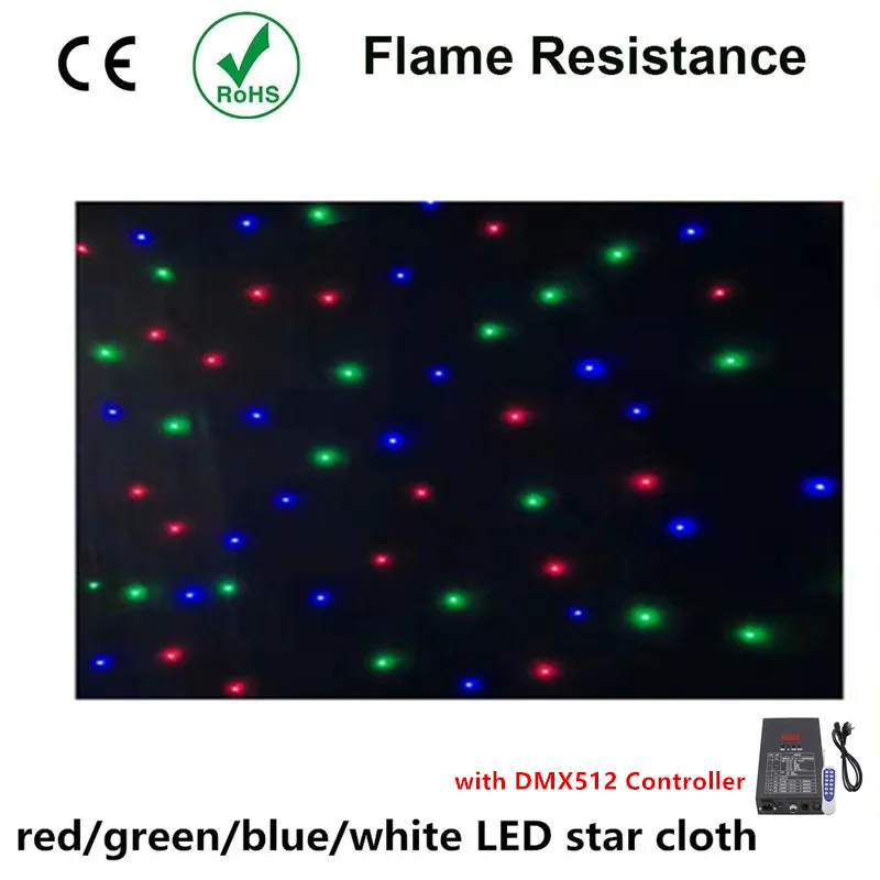 

Colorful Wedding Backdrop Decoration Star Starry Sky Curtain Cloth With DMX 512 Controller For Party Stage Ceiling Centerpieces