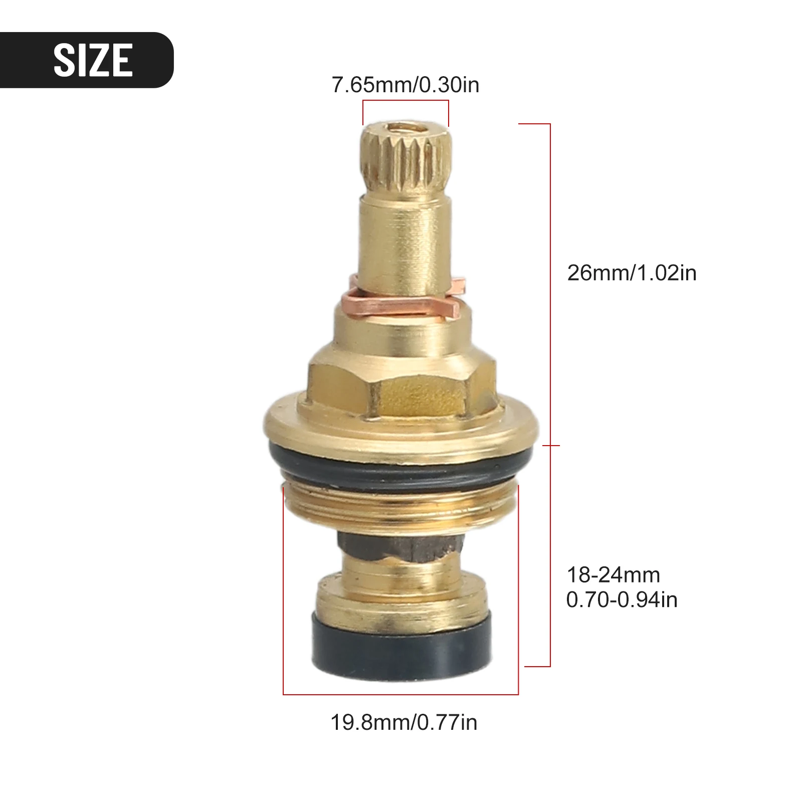 

Brass Slow Opening Spool Faucet Hot And Cold Water Spool G1/2 Bsp 20 Tooth Faucet Cartridge Copper Body Slow Opening Valve Core