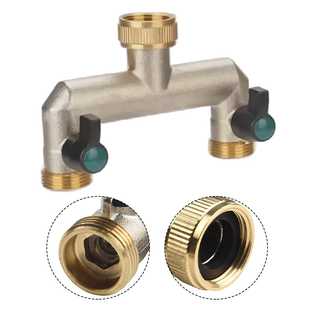 

Diverter Hose Splitter Drip Irrigation 1pcs 2-way Brass Corrosion Resistance Automatic Watering Systems Garden Hose Splitter