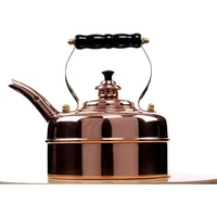Tea Kettle No. 1, Solid Copper Whistling Tea Kettle for Gas and Electric Stoves, 1.9 Quart Tea Pot with Stay Cool Ergonomic 1