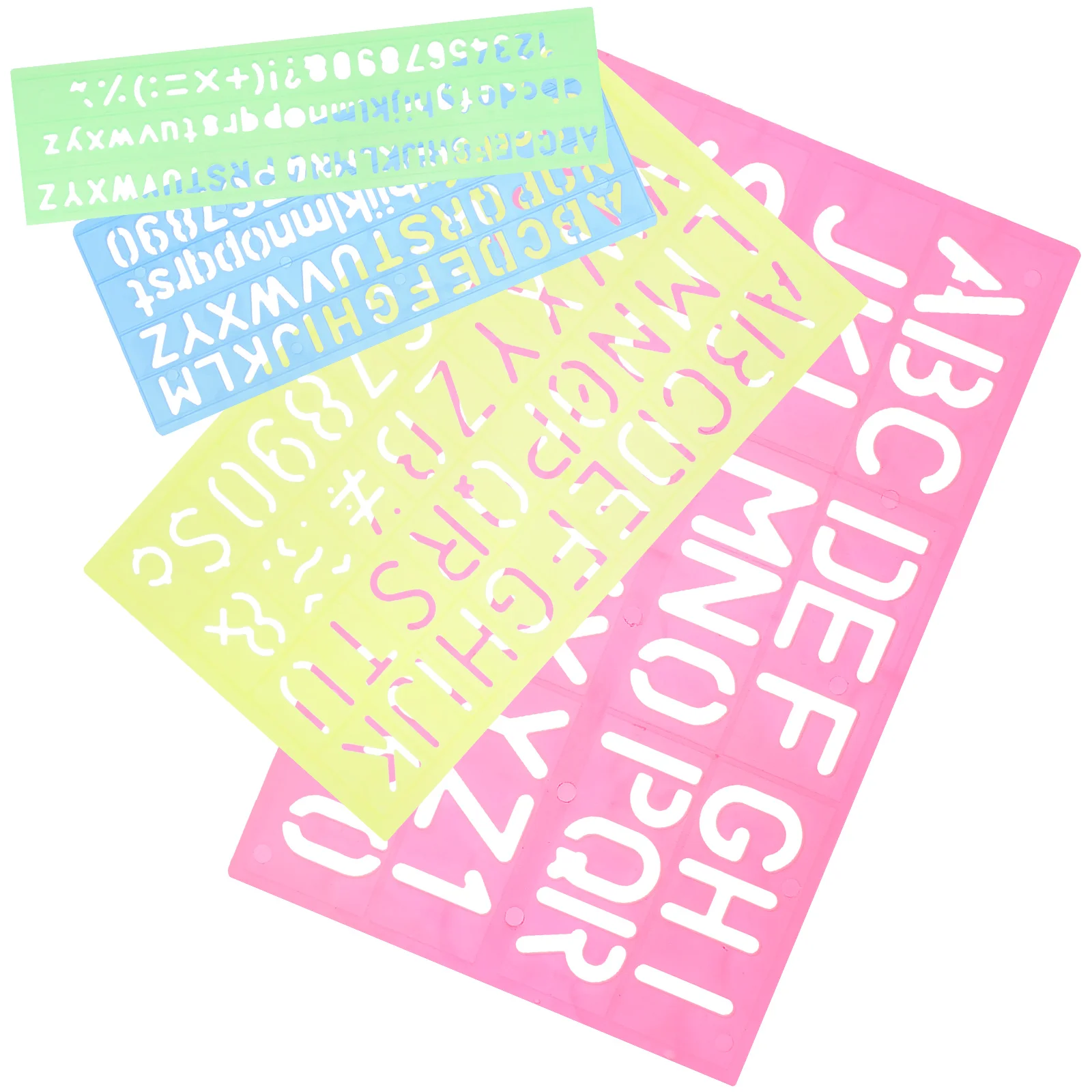 

4 Pcs Digital Letter Caliper Stencils Educational Playthings Soft Ruler Toy Early Toys Plastic Child Tool