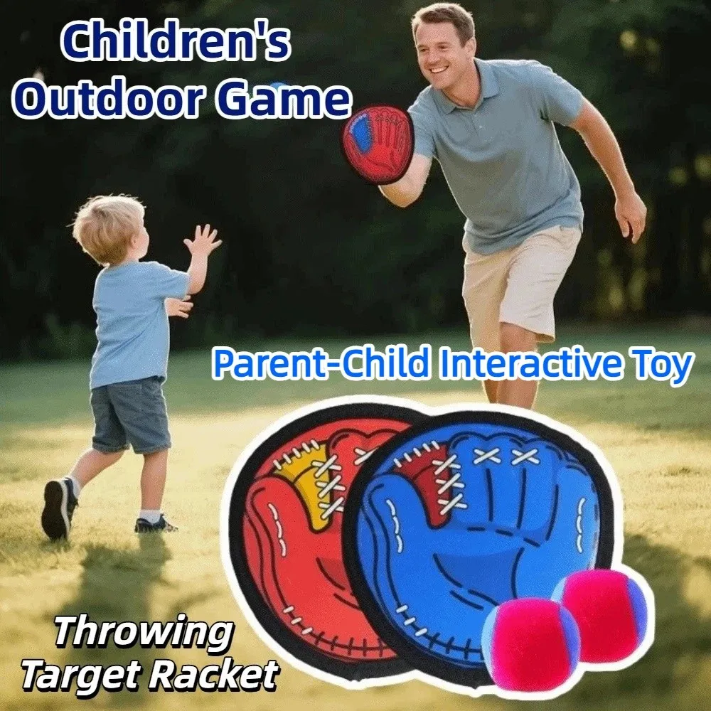 Creative Catching Ball Game Toy Colorful Ball Racket Throwing Ball Toy Hand-Grabbed Ball Reused Catches