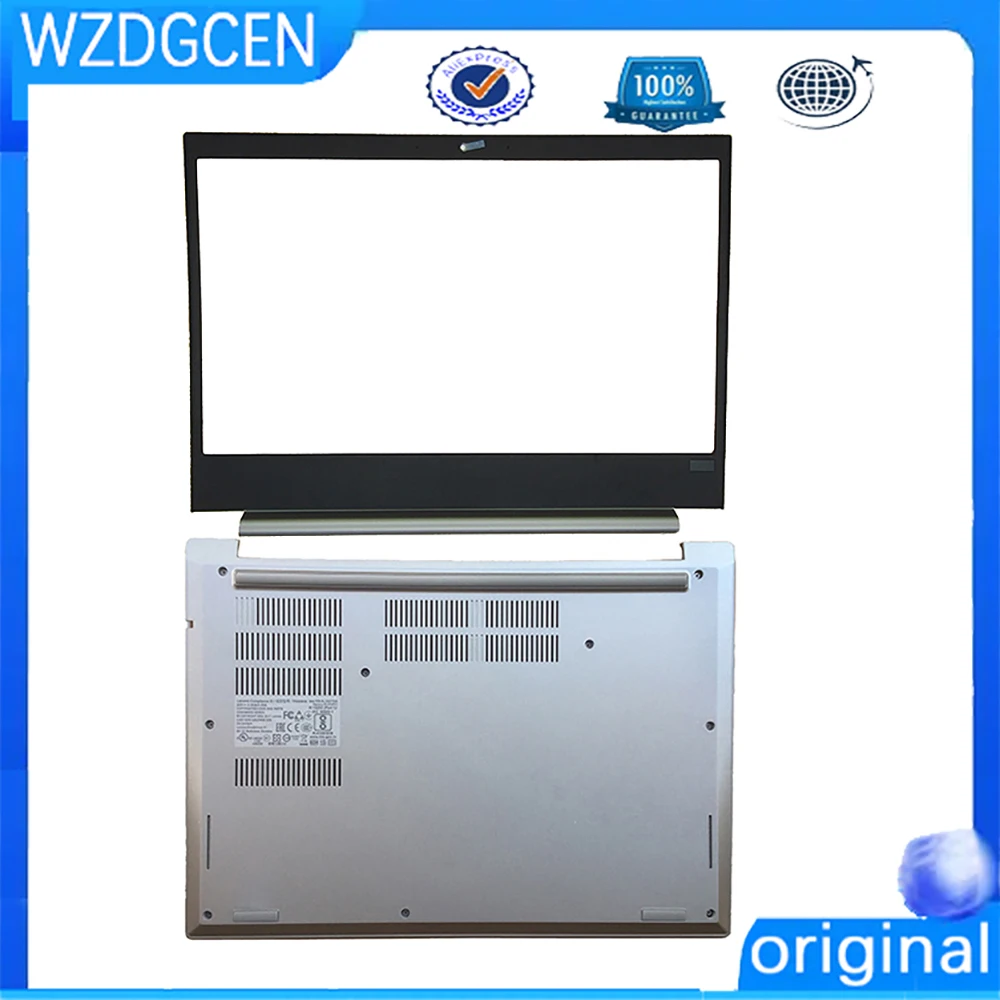

New For Lenovo ThinkPad E490 E480 E485 Laptop Case Front Bezel Bottom Base Cover Silver