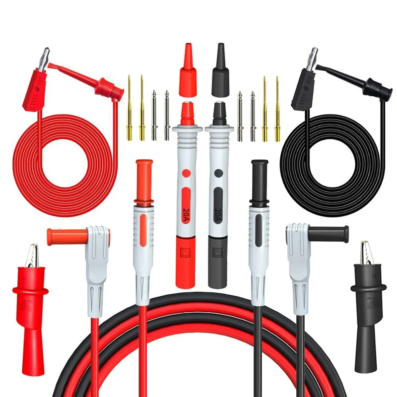 P1308B 18PCS Test Lead Kit 4MM Banana Plug To Test Hook Cable Replaceable Multimeter Probe Wire Probe Alligator Clip multimeter probe