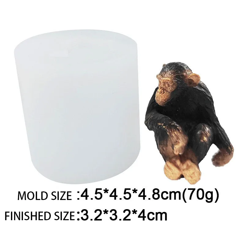 4-Stil gefleckter Hund Silikonform Tierdekorationswerkzeuge Kaninchen Affe Gorilla handgemachte Gips Kerzenform Harz Ornamente ﻿ – Detail 14