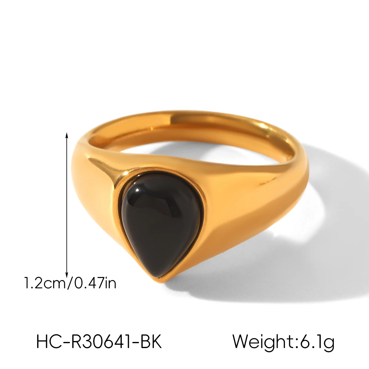 Vergoldetes Naturstein-Ringset für Damen, mehrfarbige Edelsteine, geometrisch, stapelbar, hypoallergen, Edelstahl, anlaufbeständig, Geschenk – Detail 11