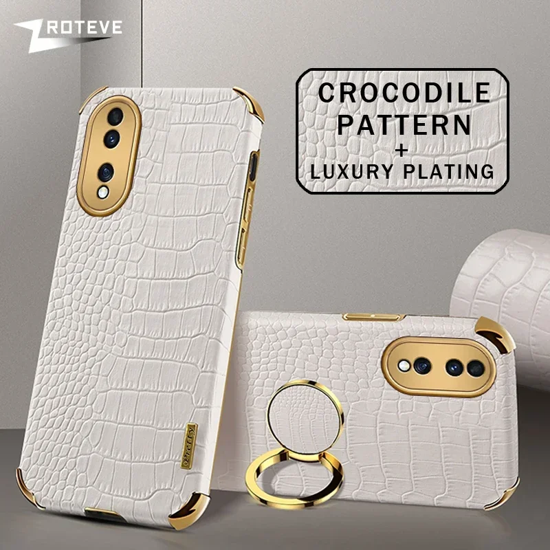 

For Honor90 Honor70 Case Zroteve Plating Silicone Crocodile Leather Cover For Huawei Honor 90 70 50 Honor50 Global Phone Cases