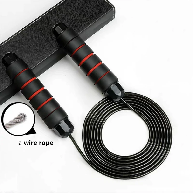 Rope skipping anti winding fast rope skipping cable with ball bearing suitable for women men and children adjustable steel r