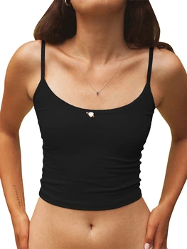 Women's Summer Mini Skinny Vest Tops Solid Color Sleeveless Backless U Neck Camisole 1