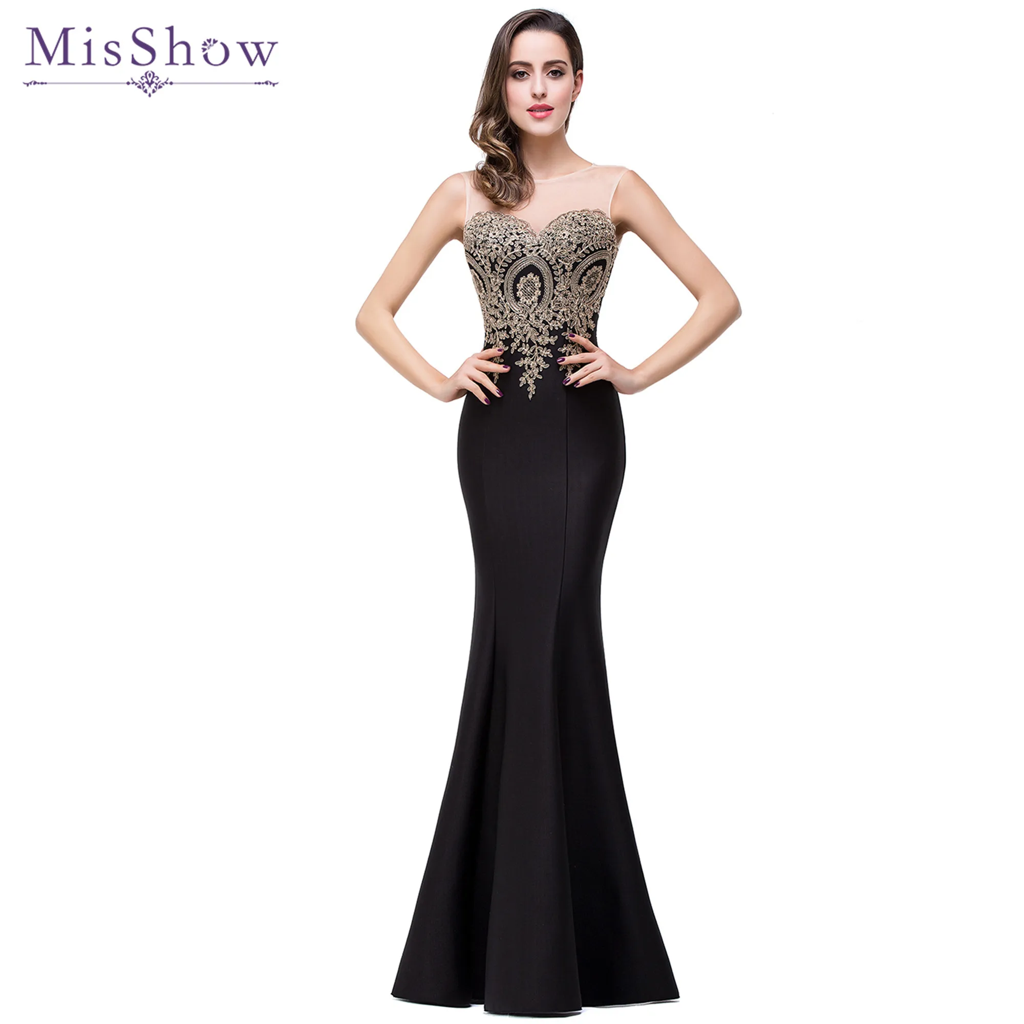 

Sexy Illusion Tulle Gold Lace Mermaid Women Summer Maxi Dress Slim Floral Emboridery Wrap Dresses for Evening Party